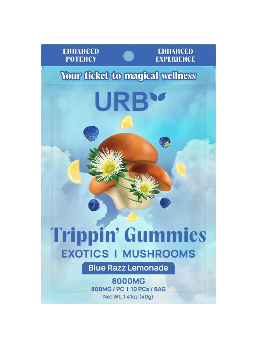 Blue Razz Lemonade URB Trippin' Mushroom Gummies 8000mg 10ct