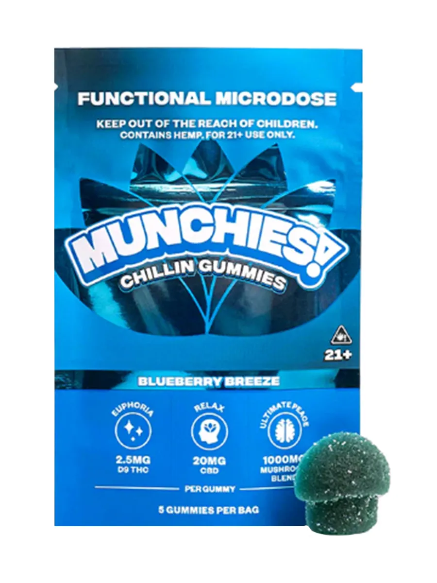 Blueberry Breeze Munchies Functional Microdose Chillin Gummies 5ct