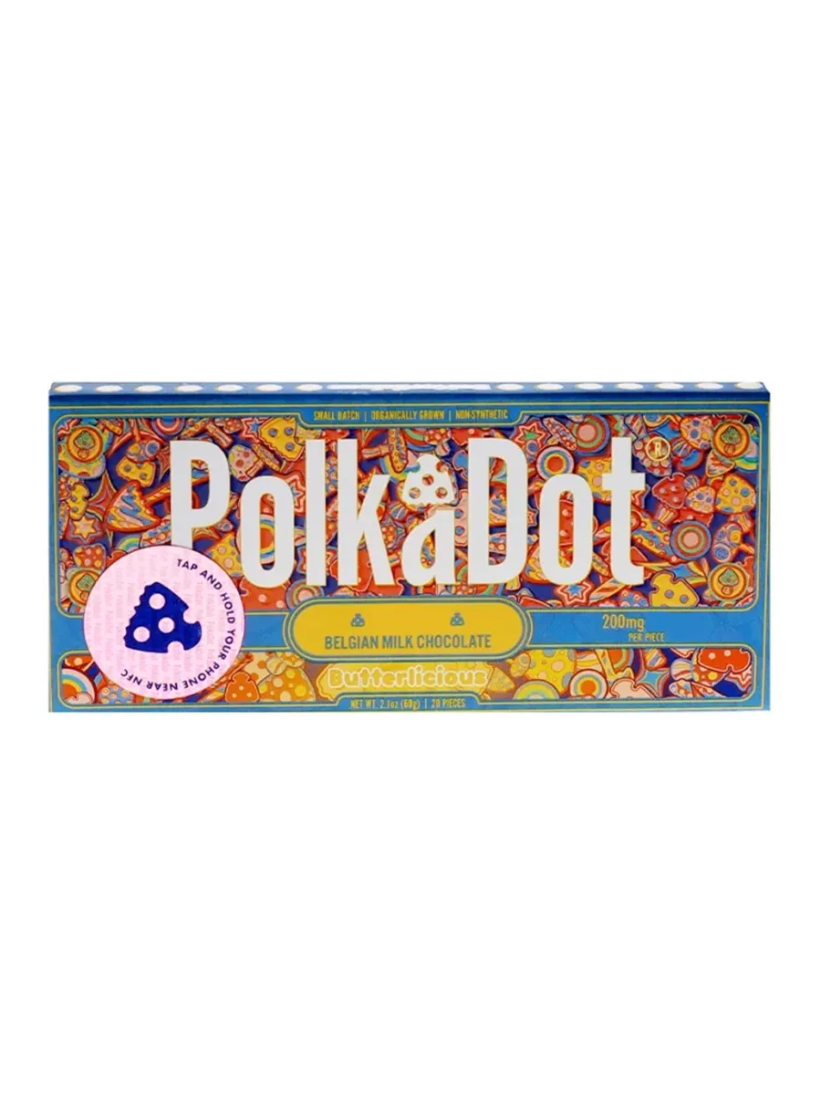Butterlicious PolkaDot Mushroom Belgian Milk Chocolate 200mg Per Piece