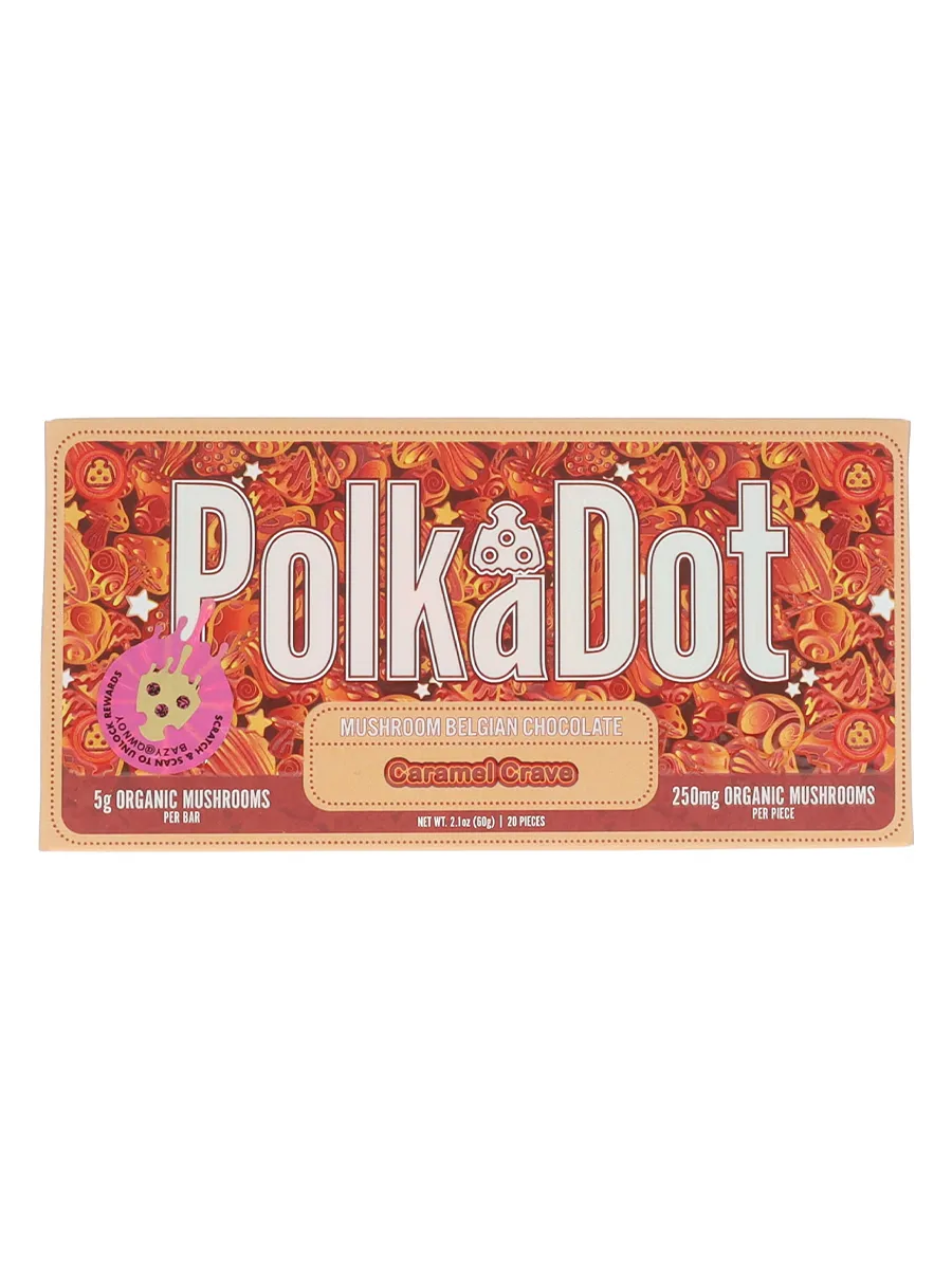 Caramel Crave PolkaDot Mushroom Belgian Milk Chocolate 250mg