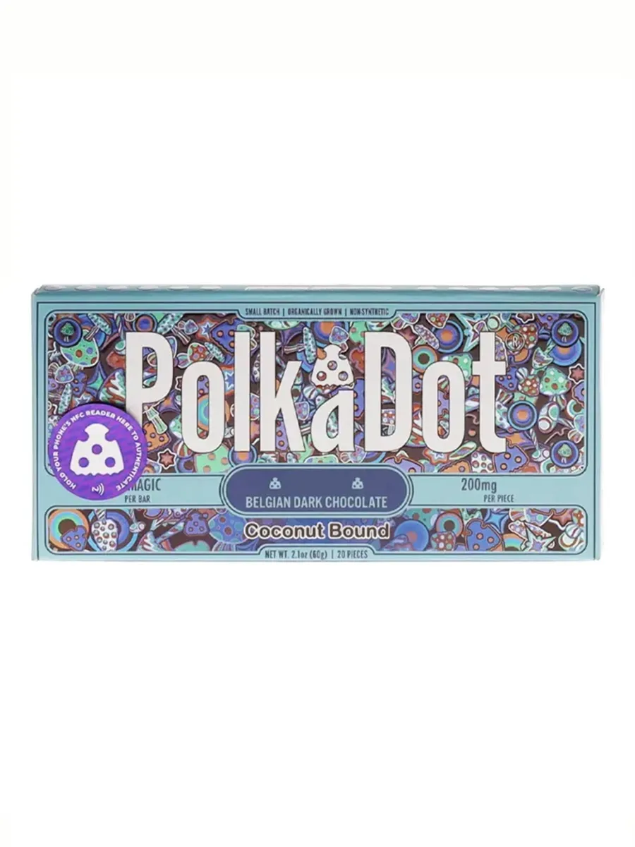 Coconut Bound PolkaDot Mushroom Belgian White Chocolate 200mg Per Piece