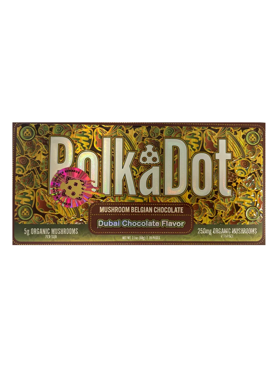 Dubai Chocolate PolkaDot Mushroom Belgian Milk Chocolate 250G
