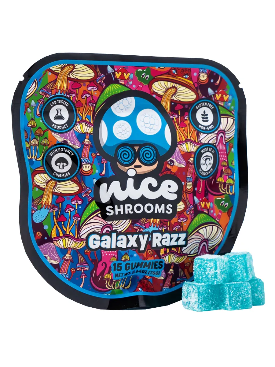 Galaxy Razz Nice Shrooms Mushroom Gummies 15ct 75g
