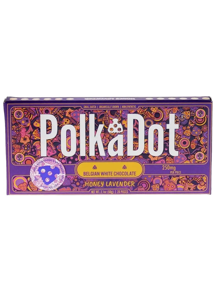Honey Lavender PolkaDot Mushroom Belgian White Chocolate 250mg