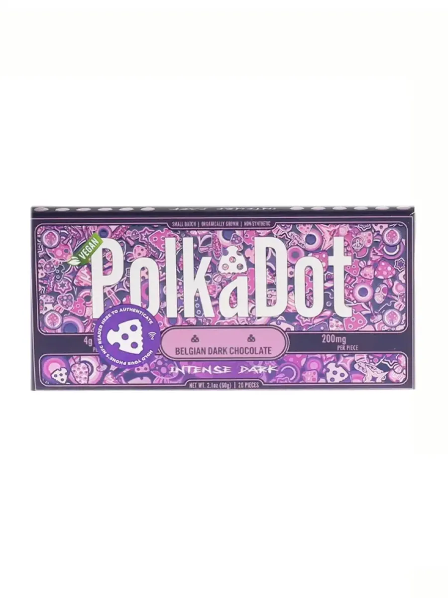 Intense Dark PolkaDot Mushroom Belgian White Chocolate 200mg Per Piece
