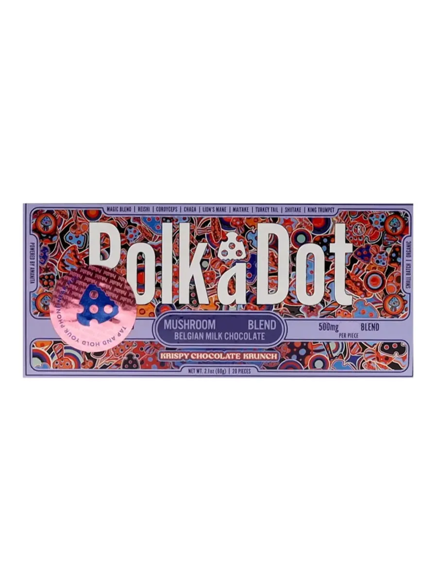 Krispy Chocolate Krunch PolkaDot Mushroom Belgian Milk Chocolate 500mg