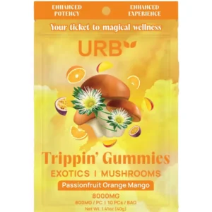 Passionfruit Orange Mango URB Trippin' Mushroom Gummies 8000mg 10ct
