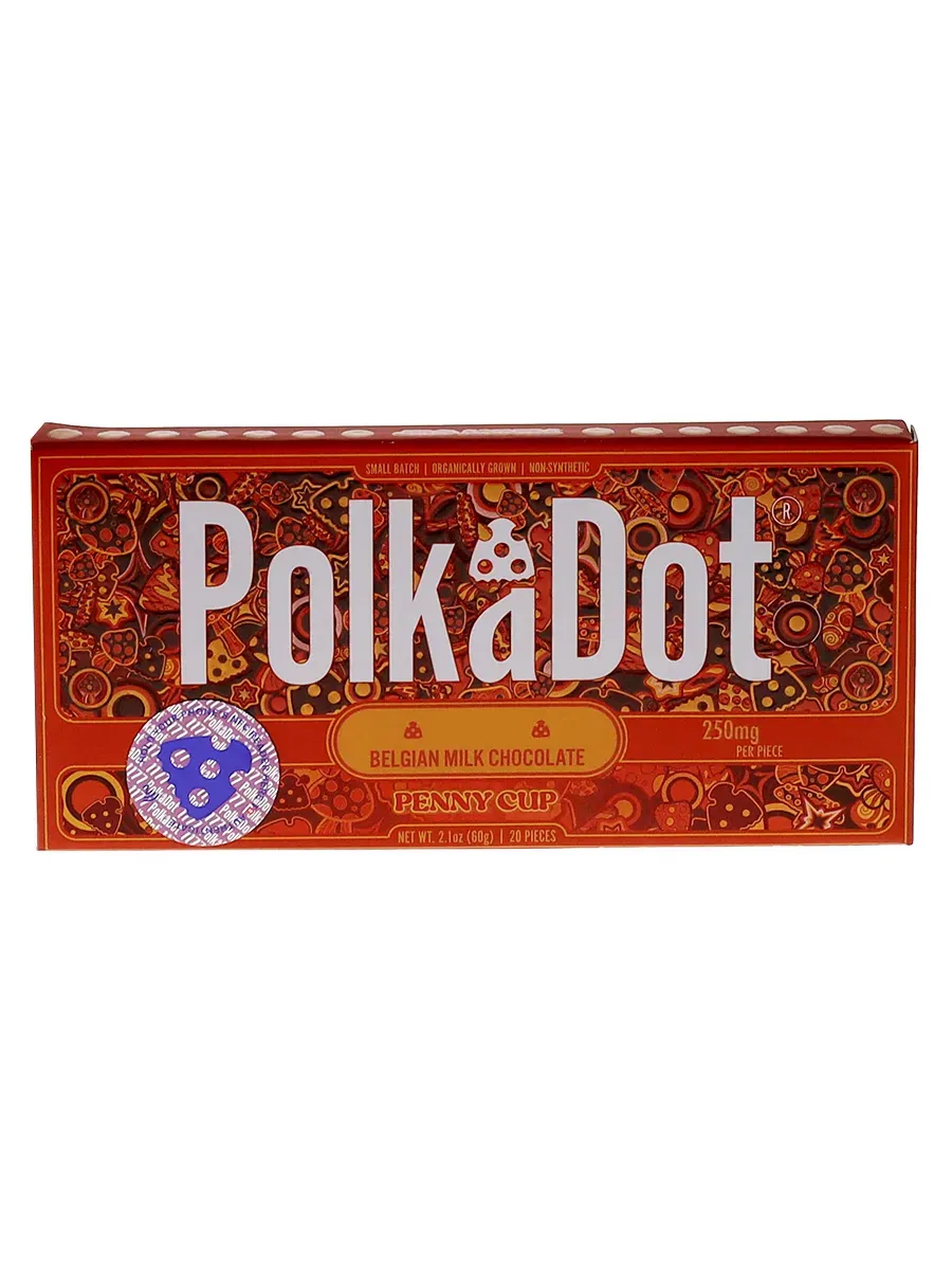 Penny Cup PolkaDot Mushroom Belgian Milk Chocolate 250mg