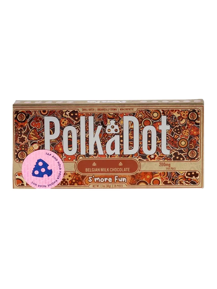 S'More Fun PolkaDot Mushroom Belgian Milk Chocolate 200mg Per Piece