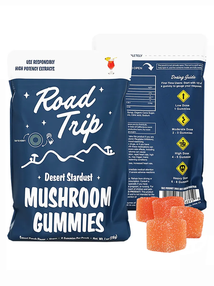 Sunset Punch Road Trip Desert Stardust Shroom Vegan Gummies 8ct 28G