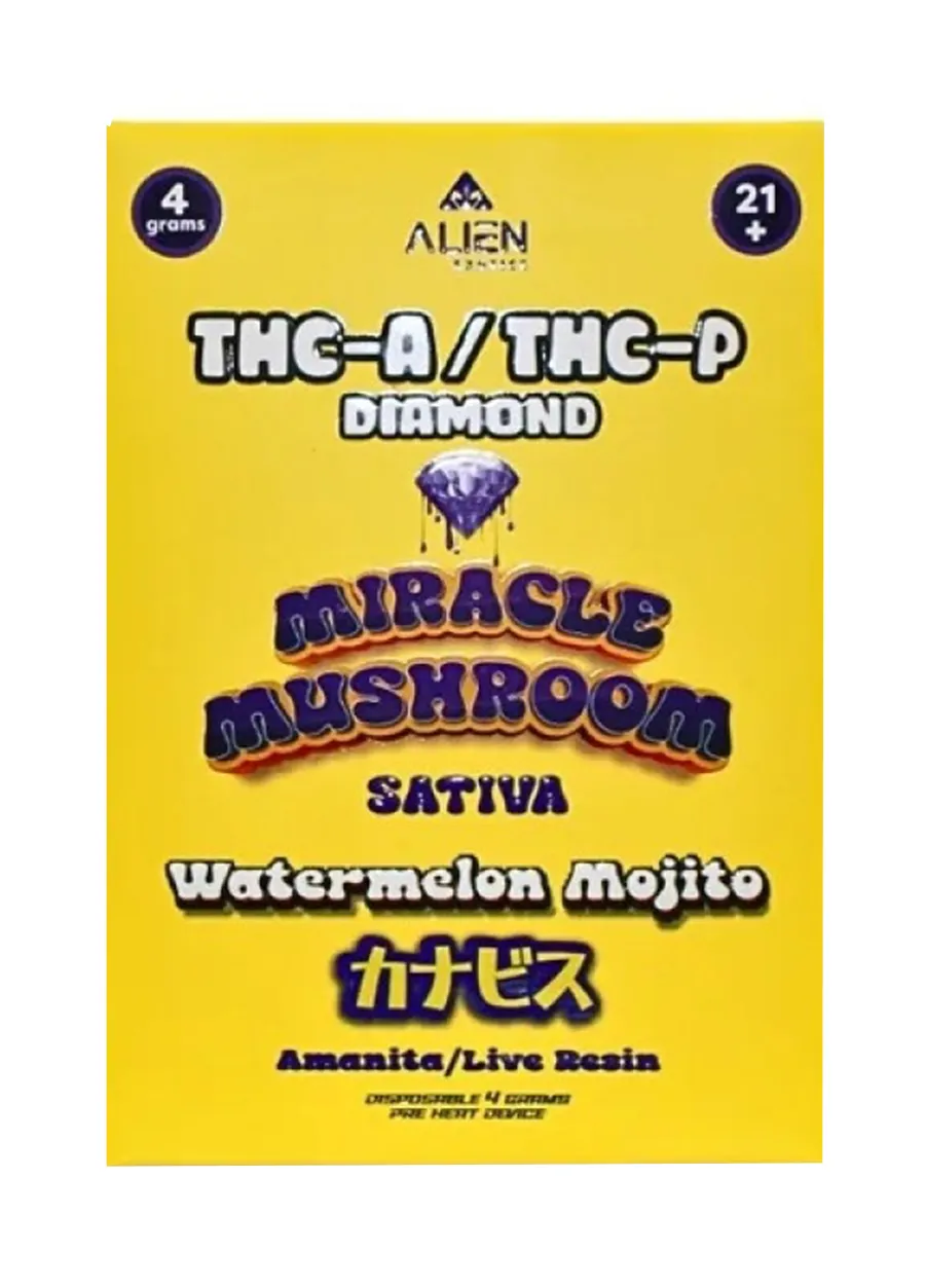 Watermelon Mojito Alien Exotics Miracle Mushroom THC-A x THC-P Blend Disposable Vape 4G