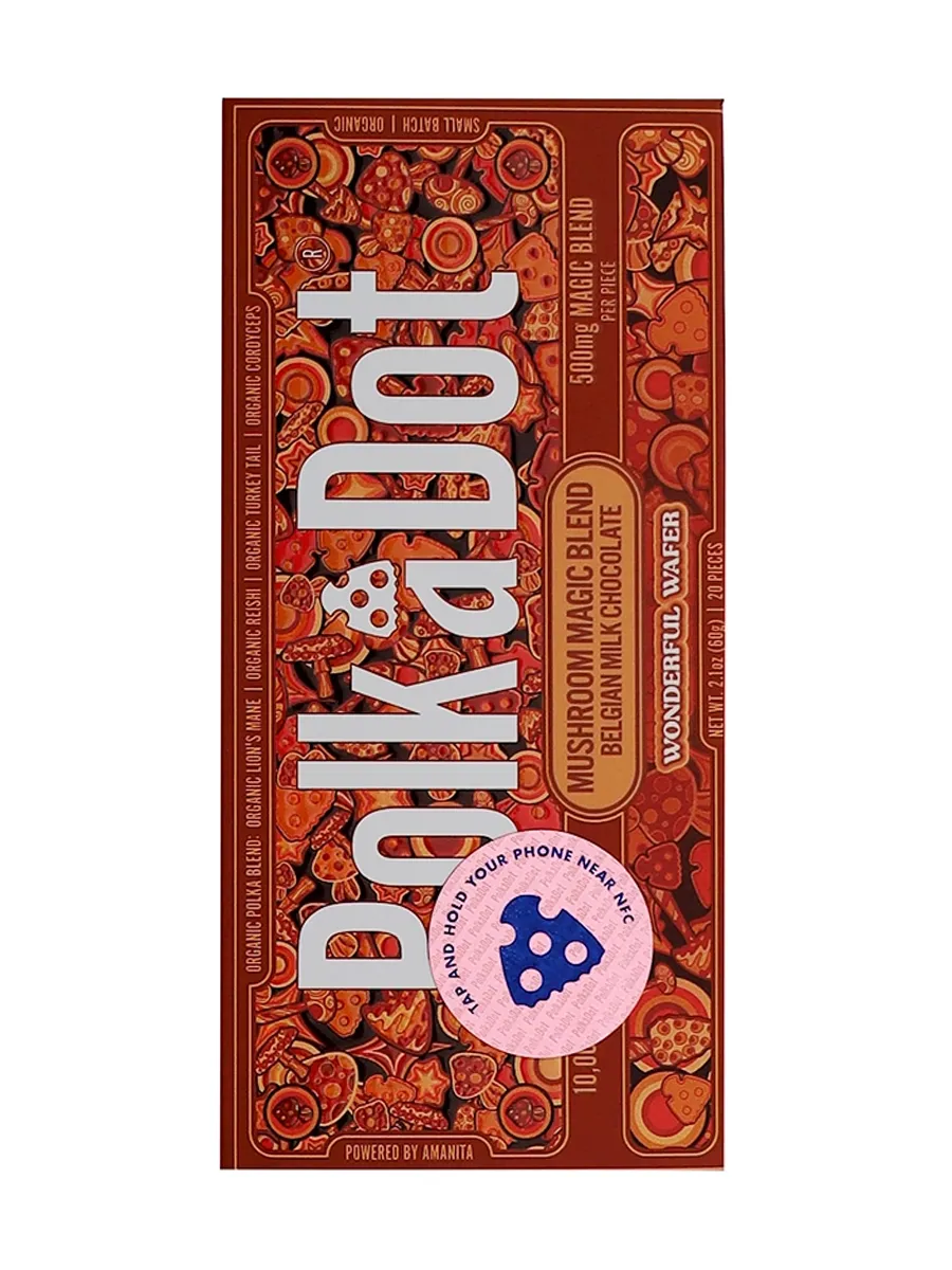 Wonderful Wafer PolkaDot Mushroom Belgian Chocolate 500mg